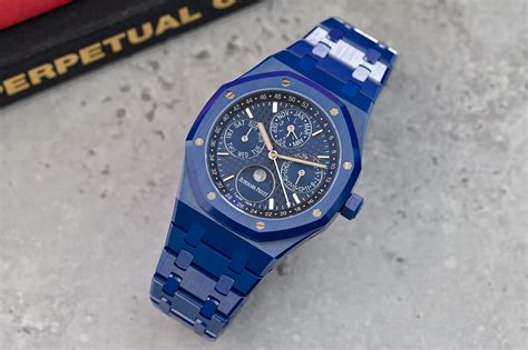 audemars piguet royal oak perpetual calendar blue ceramic wrist watch|audemars piguet royal oak automatic.